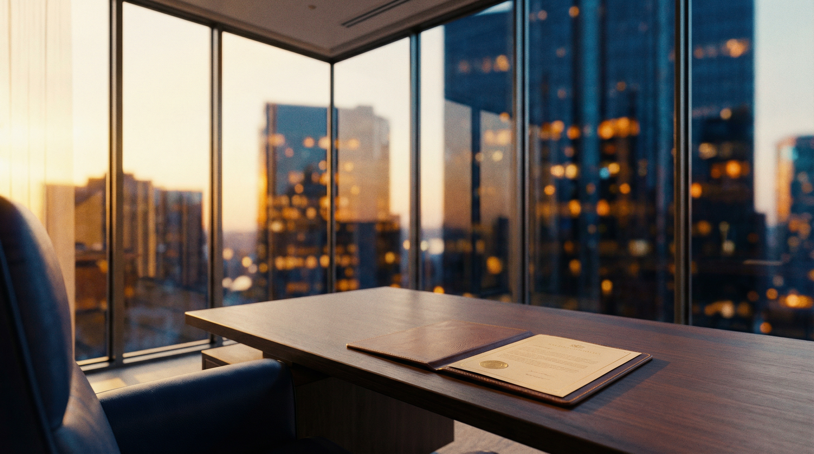 Professional workspace with proposal documents